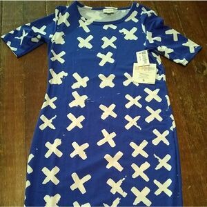 Bnwt lularoe small blue x Julia dress